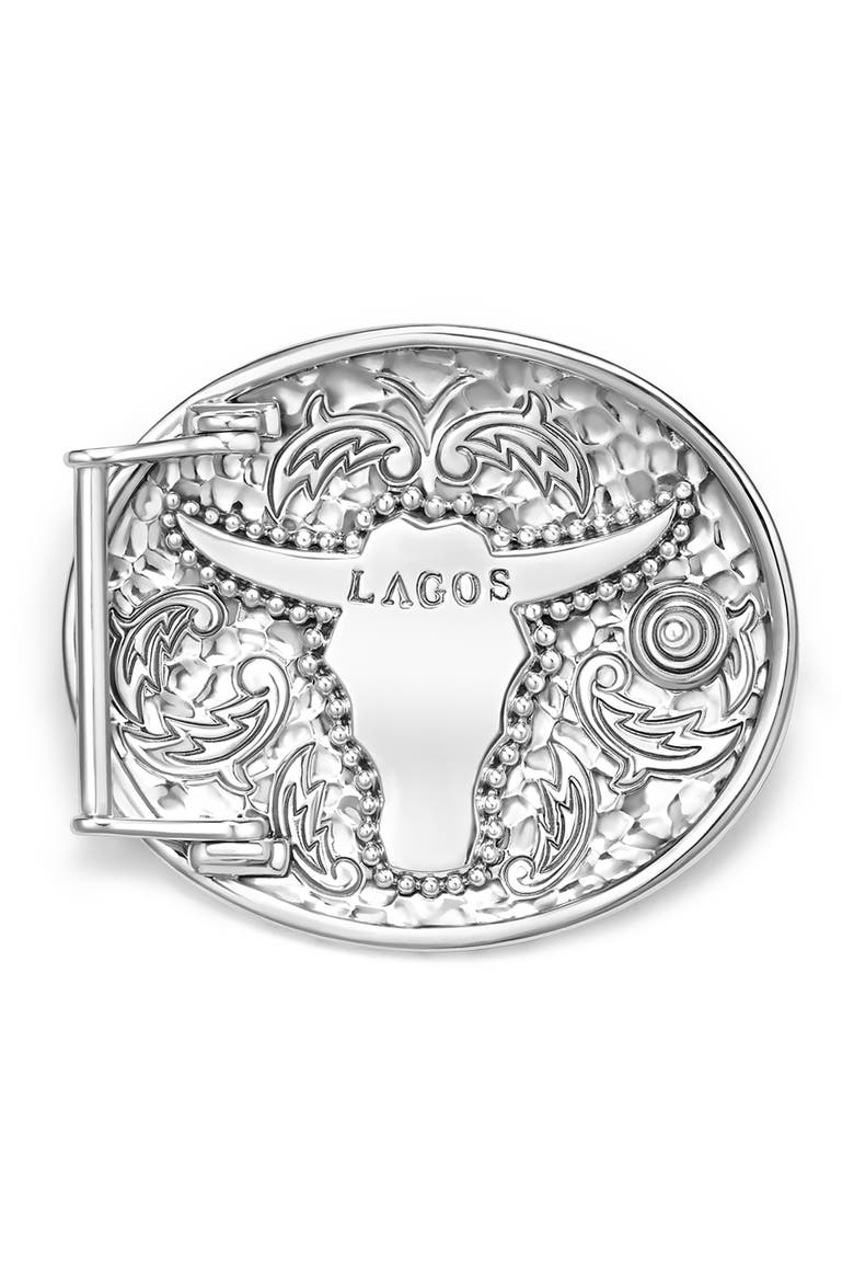 Men's Anthem Longhorn Belt Buckle, Alternate, color, BLACK