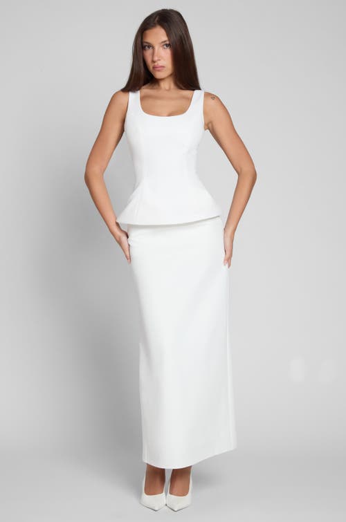 Leau Classic Column Maxi Skirt In White