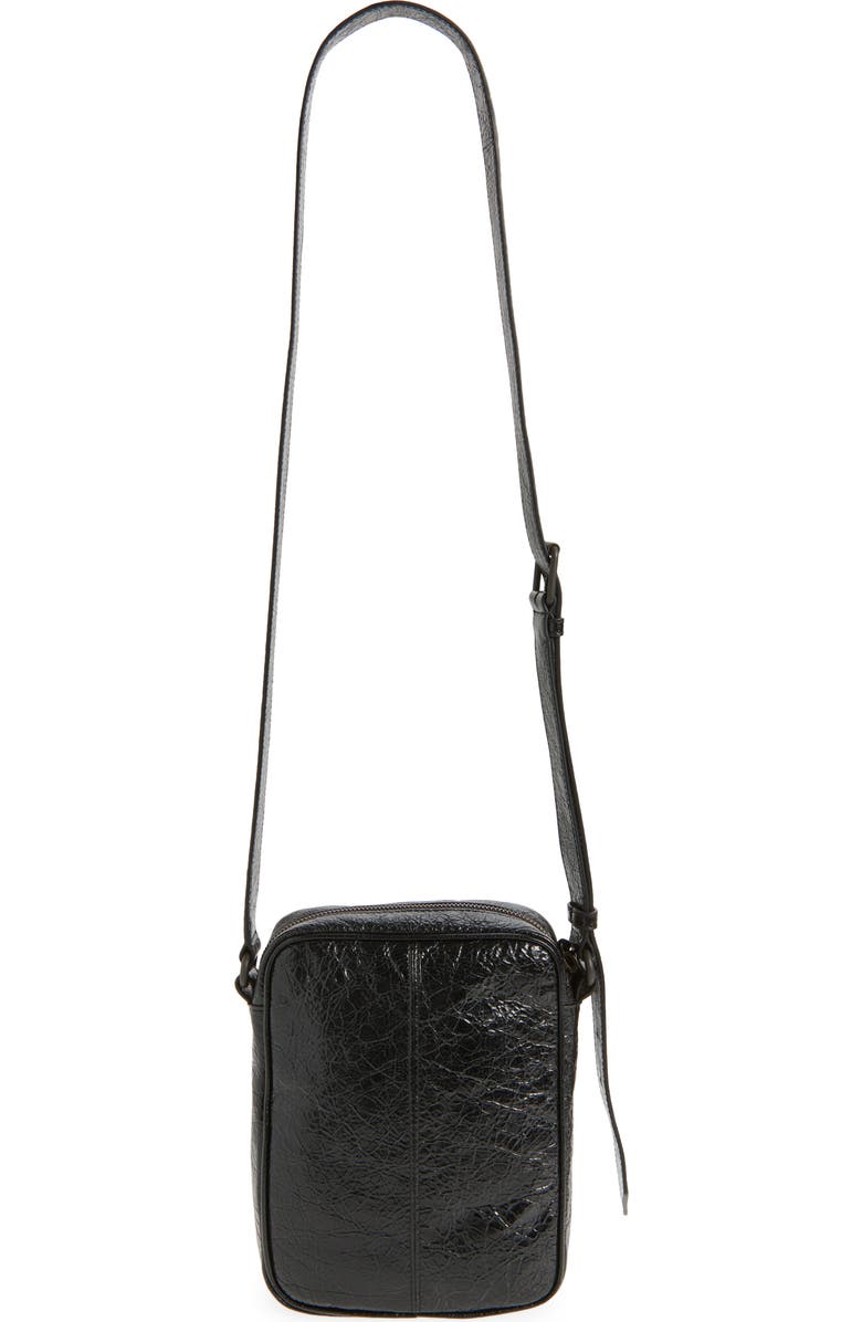 Balenciaga Le City Vertical Arena Leather Crossbody Bag, Alternate, color, 1000 Black
