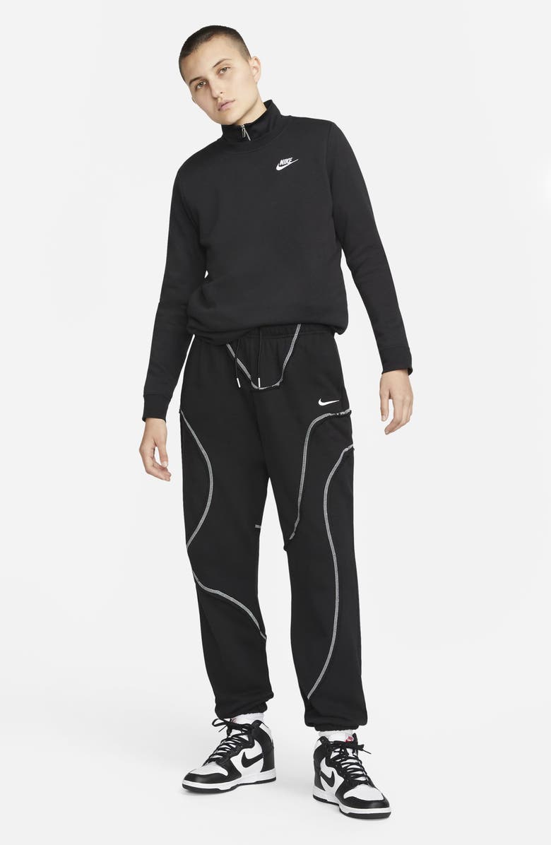 Nike Sportswear Club Fleece Crewneck Sweatshirt, Alternate, color, 010 Black/White