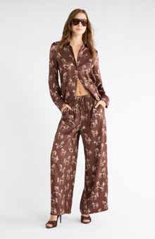 Horse Print Wide Leg Pants