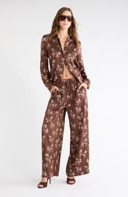1901 Horse Print Wide Leg Pants