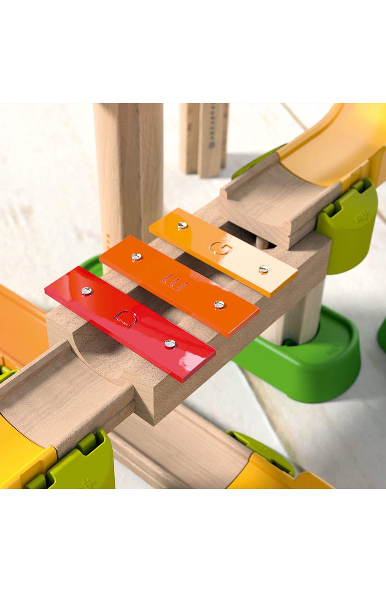 HABA Marble Run Building Set - Kullerbu Sim-Sala-Kling with Musical Effects and Domino Blocks, Ball Run Track Toy for Toddlers 2 and Up, Alternate, color, Multi