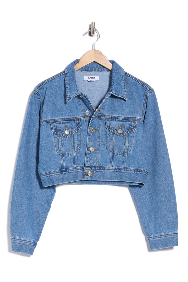 Cropped Denim Jacket, Alternate, color, RIVERSTONE