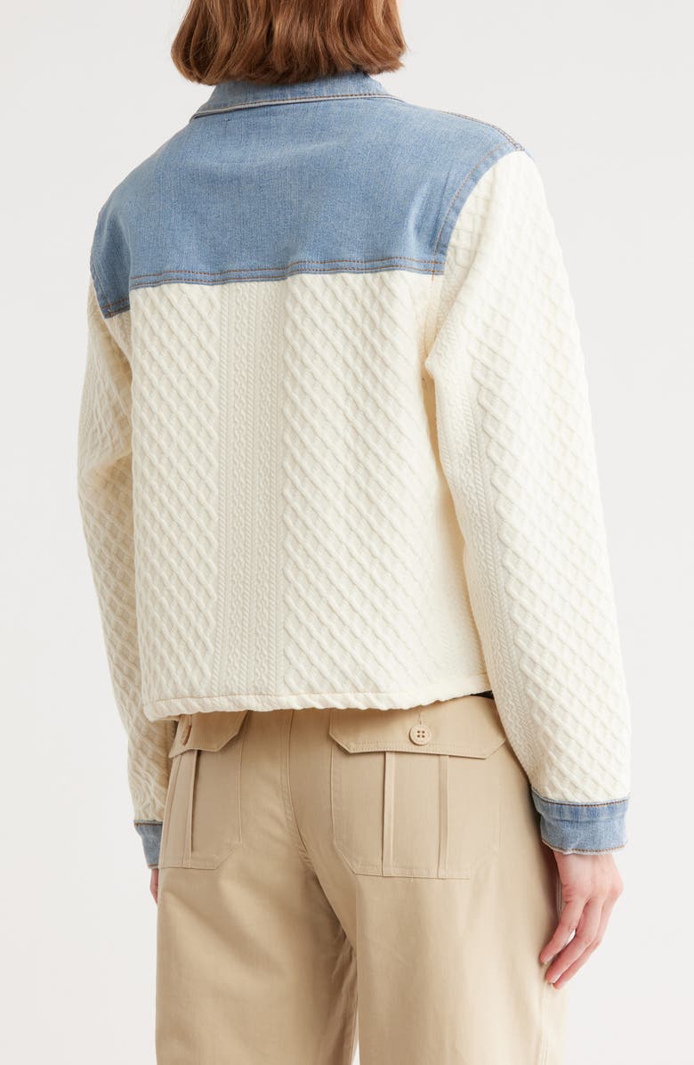 Sanctuary Mixed Media Denim Shirt Jacket, Alternate, color, 