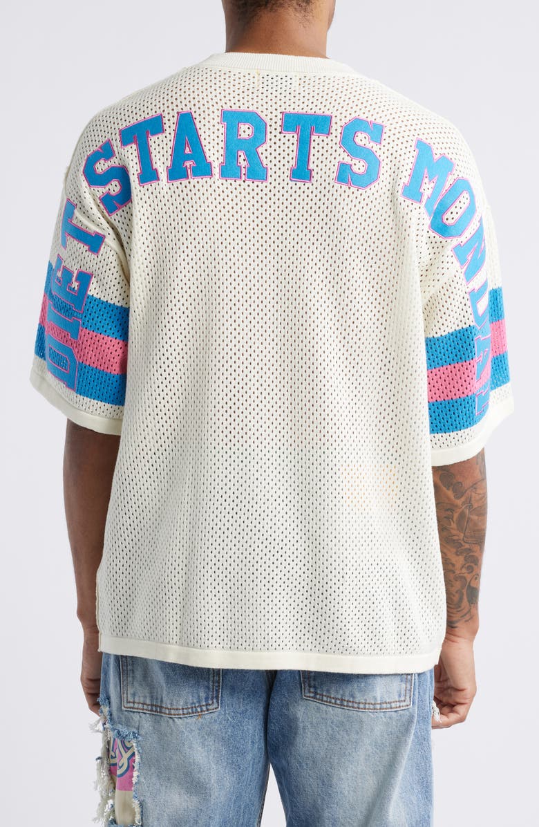 DIET STARTS MONDAY '84 Appliqué Mesh Cotton Graphic Jersey, Alternate, color, 