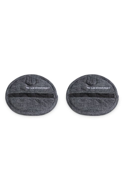 Le Creuset Set Of 2 Mini Oven Mitts In Noir