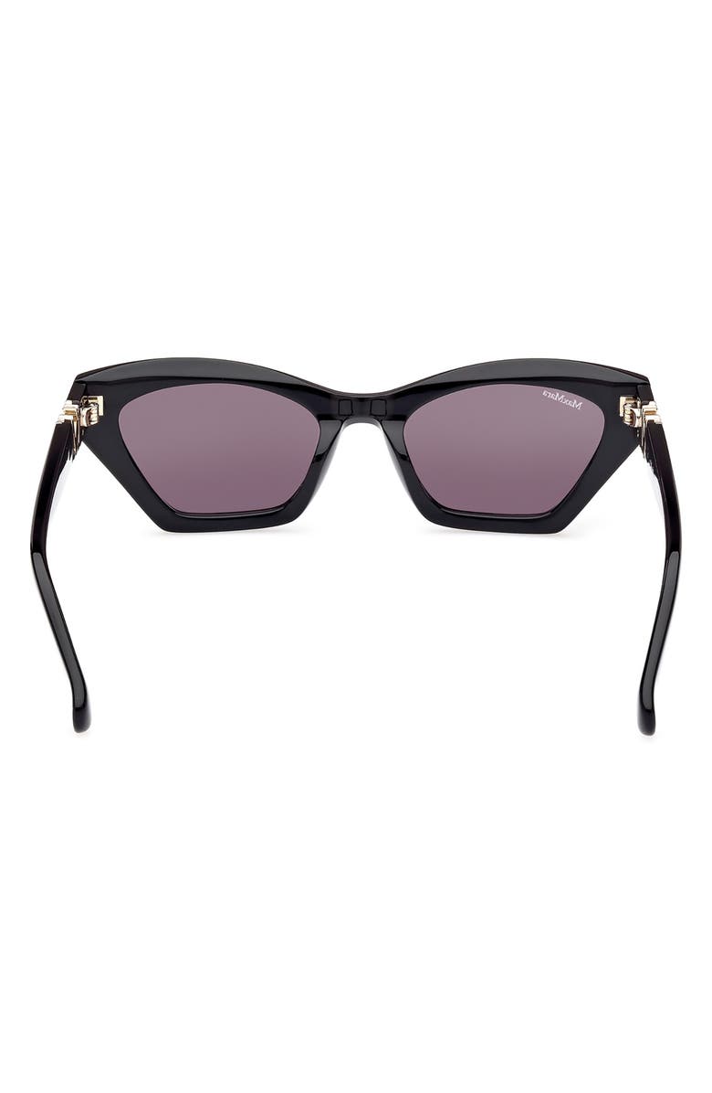 Max Mara 52mm Cat Eye Sunglasses, Alternate, color, Shiny Black / Smoke