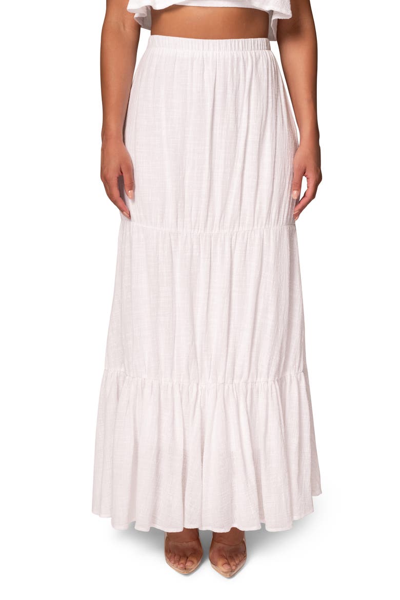 By the Sea Strapless Crop Top & Maxi Skirt Set, Alternate, color, WHITE