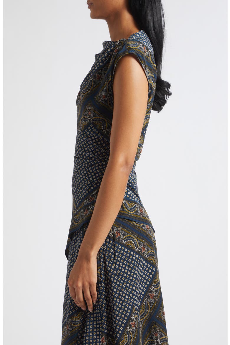 Yvonne Silk Blend Top, Alternate, color, HERITAGE NAVY MULTI