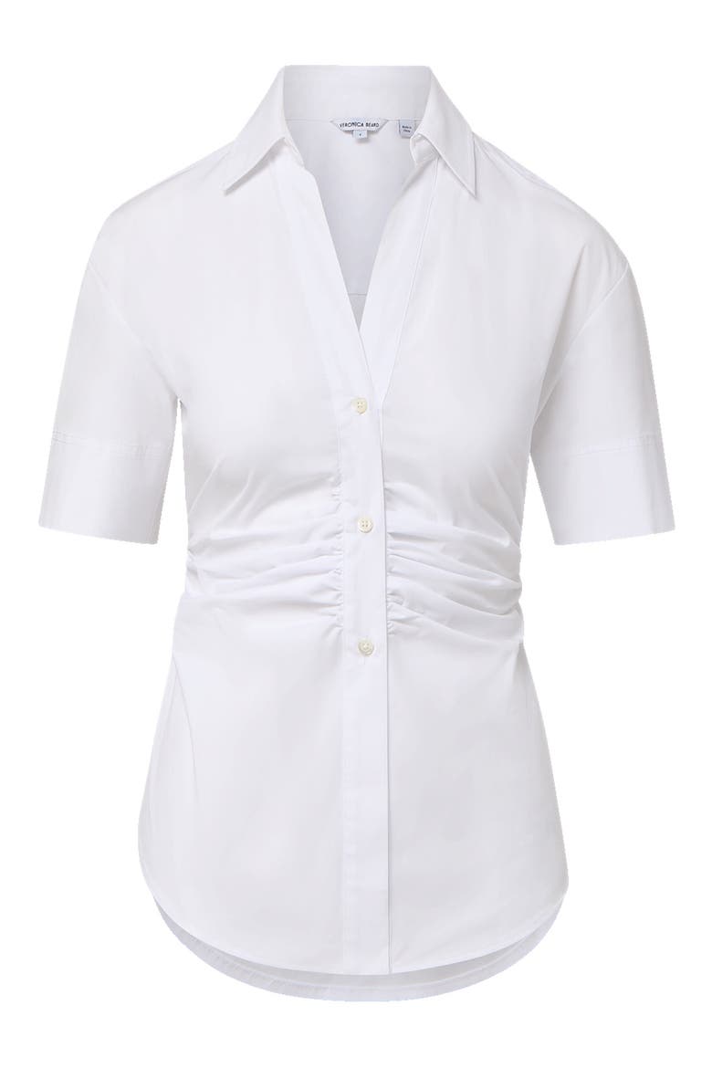 Devra Ruched Shirt, Alternate, color, WHITE