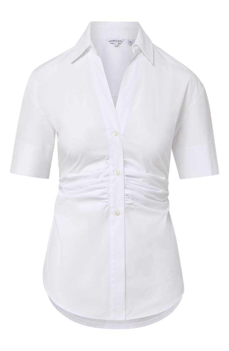 Veronica Beard Devra Ruched Shirt, Alternate, color, White