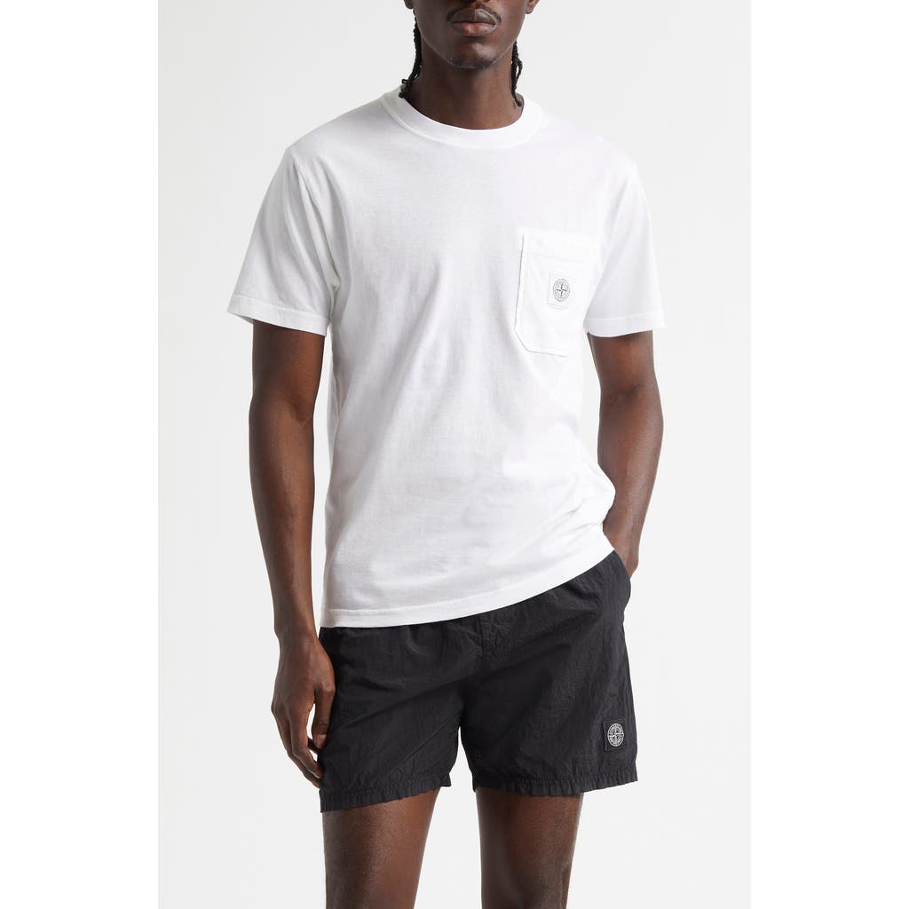 Stone Island Compass Logo Patch Organic Cotton Pocket T-Shirt in White  product