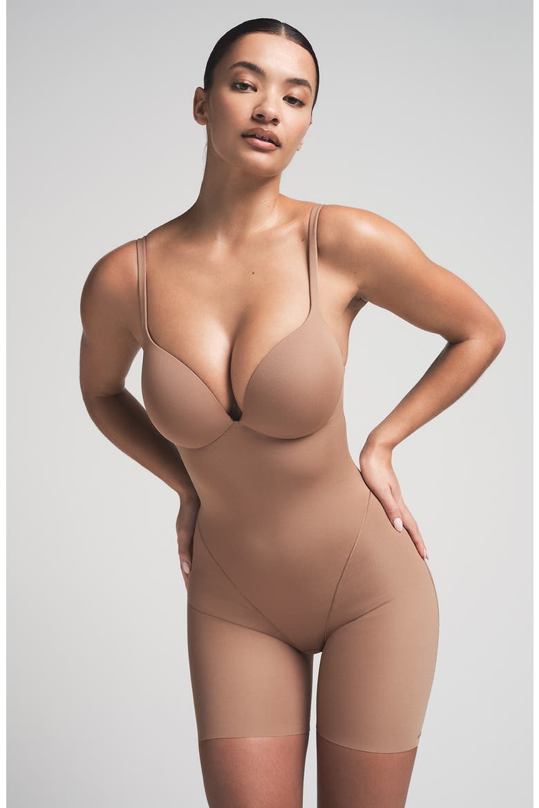 Ultimate Body Push-Up Enhancing Padded Midthigh Bodysuit, Alternate, color, SIENNA