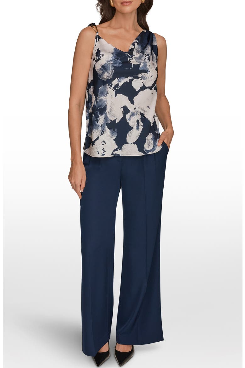Floral Asymmetric Sleeveless Hardware Accent Top, Alternate, color, NIGHTFALL MULTI