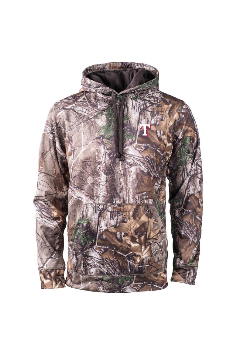 Men's Dunbrooke Camo Texas Rangers Champion Realtree Pullover Hoodie, Main, color, Camo