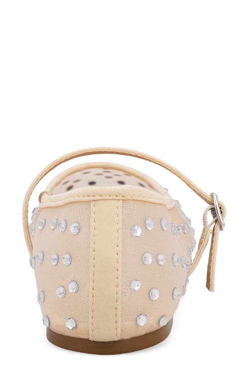 Mia Kerra Rhinestone Stud Ballet Flat In Natural