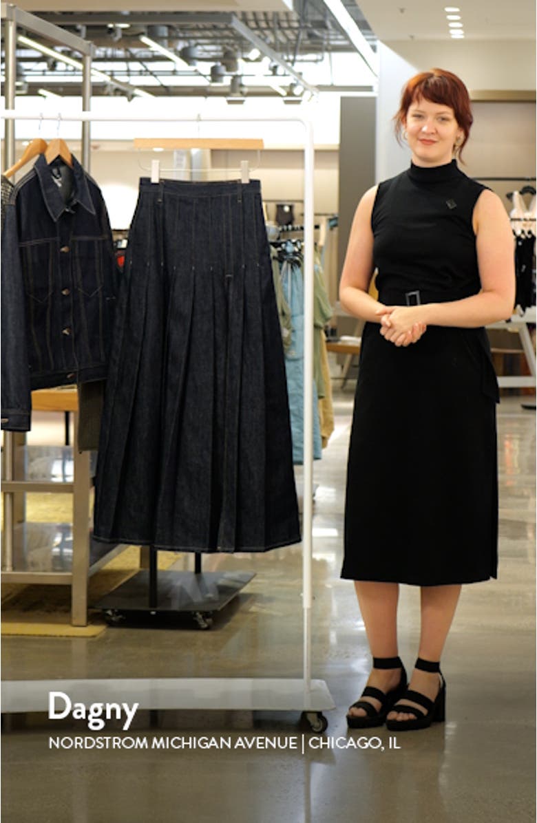 Pleated Denim Maxi Skirt, sales video thumbnail