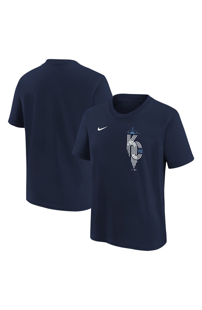 Nike Youth Nike Navy Kansas City Royals City Connect Wordmark T-Shirt, Main, color, 