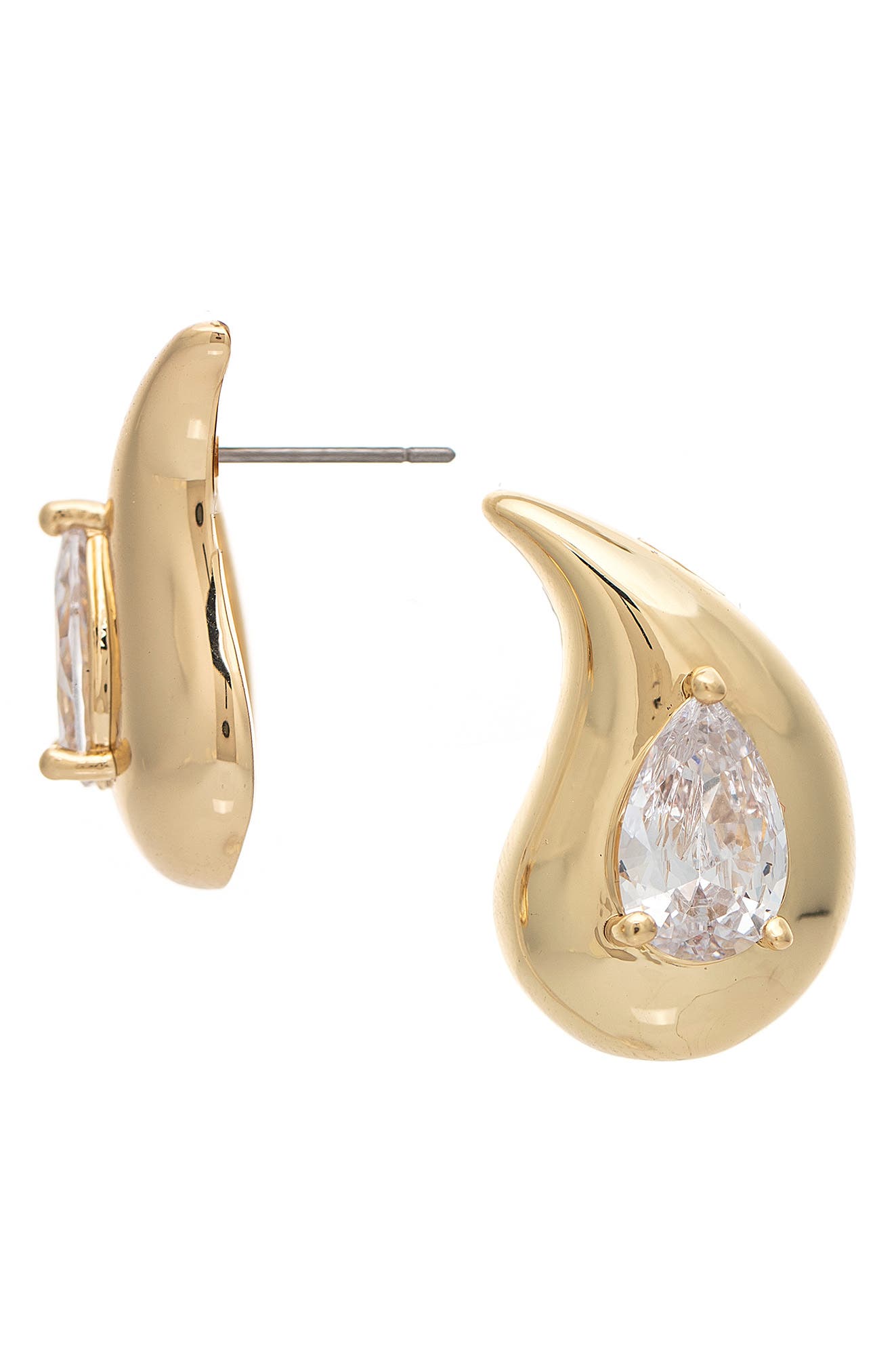 18k Gold Plated Cubic Zirconia Bubble Earrings