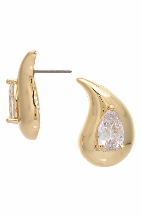 18k Gold Plated Cubic Zirconia Bubble Earrings