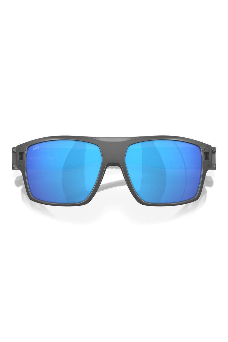 Diego 62mm Mirrored Polarized Oversize Rectangular Sunglasses, Alternate, color, MATTE GRAY