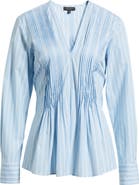 rag 
bone Asher Stripe Pleated Cotton Blouse