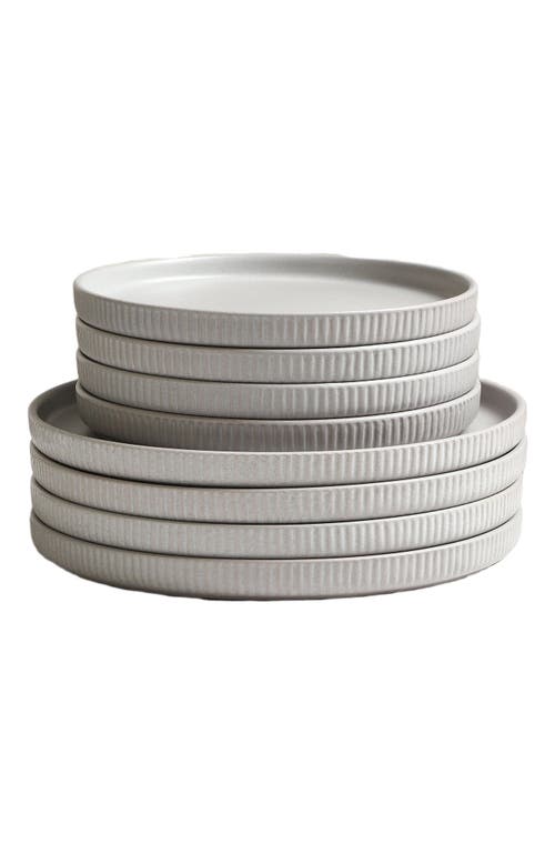 Stone Lain Haven Stoneware 16-piece  Dinnerware Set With Pasta Bowls In Gray