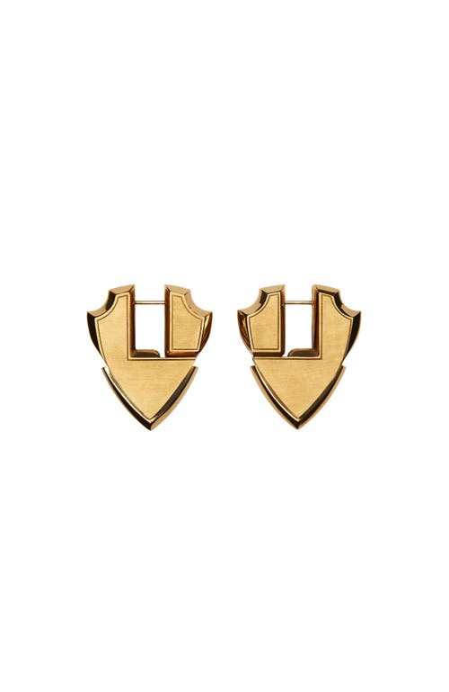 Burberry Shield Pattern Earrings In Gold