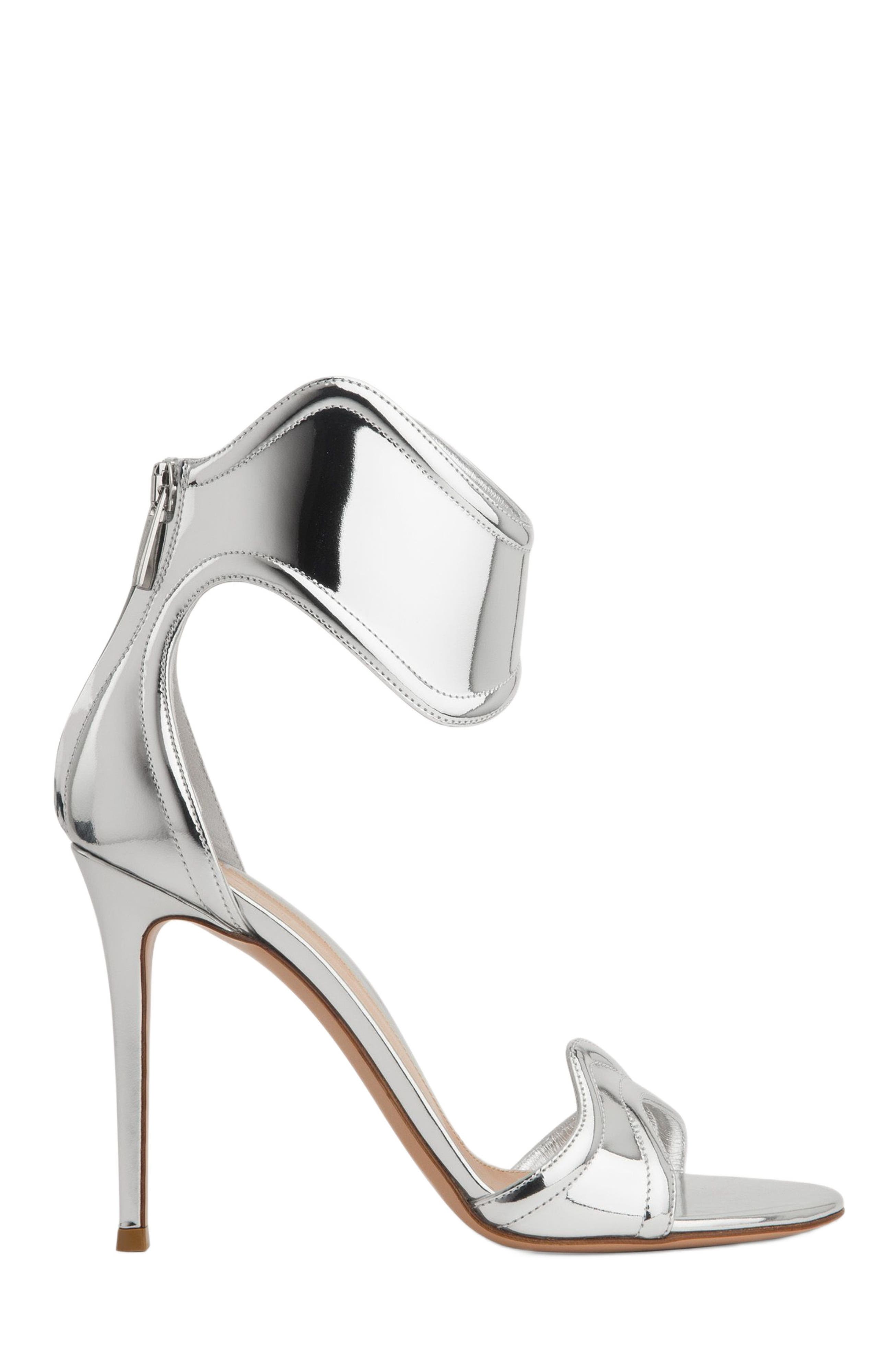 Gianvito Rossi Lucrezia Sandals, Main, color, Silver