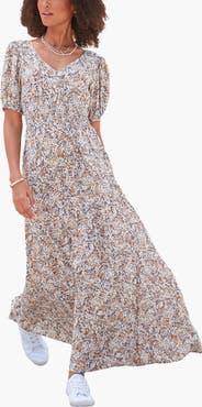 LASCANA Women's Floral Print Maxi Dress
