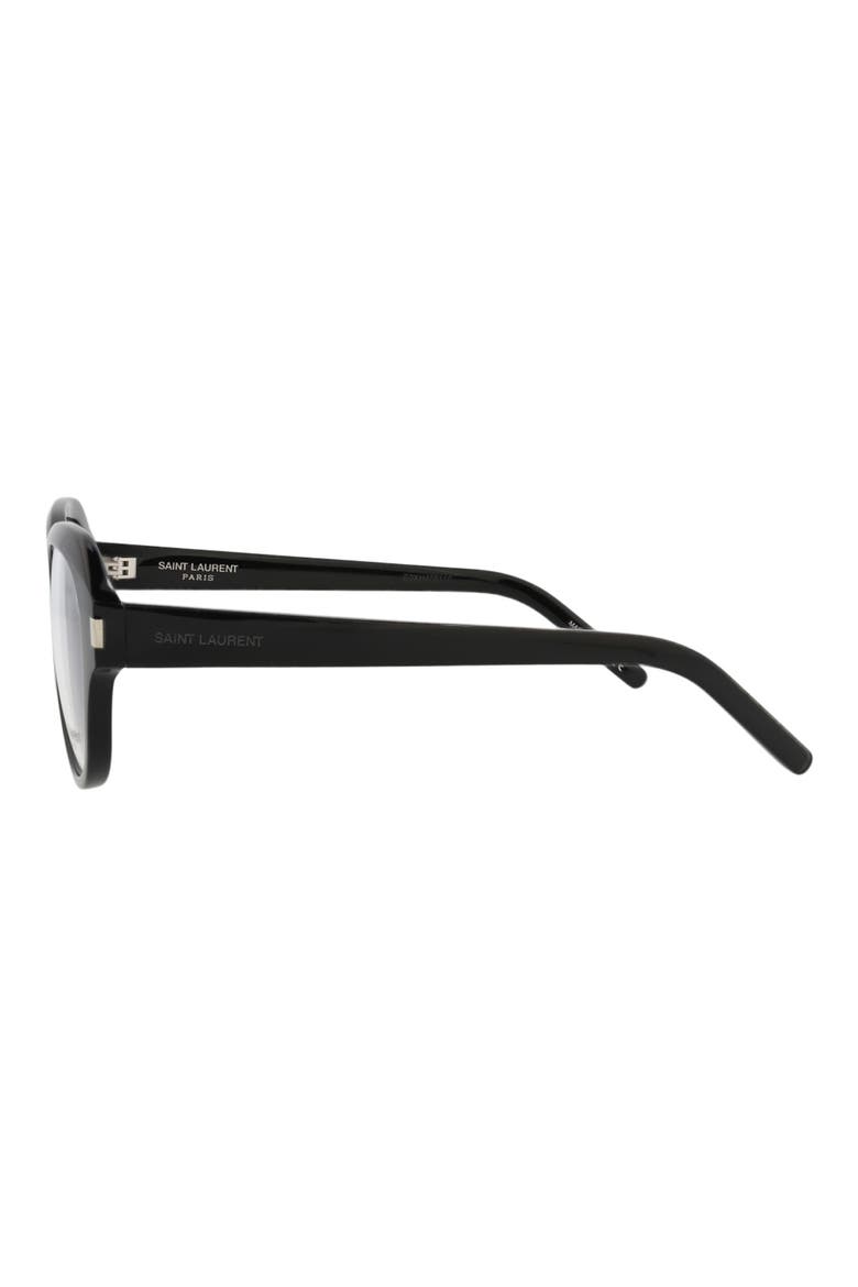 57mm Oval Optical Glasses, Alternate, color, BLACK BLACK TRANSPARENT