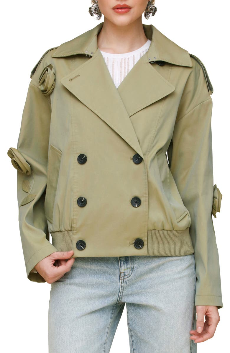 Avec Les Filles Rosette Trench Bomber Jacket, Main, color,