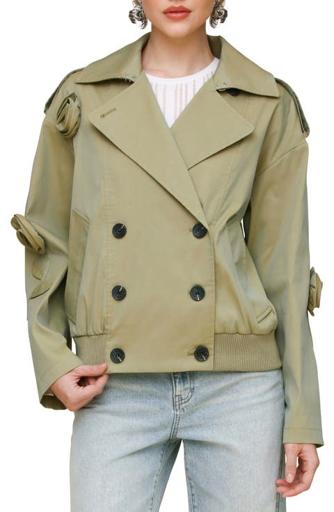 Rosette Trench Bomber Jacket