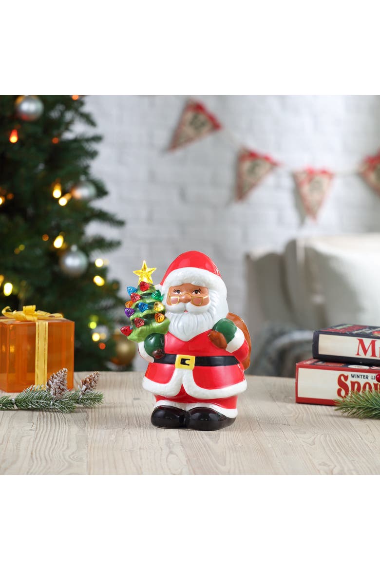 9 in. Nostalgic Ceramic Figure - Black Santa, Alternate, color, Multicolor