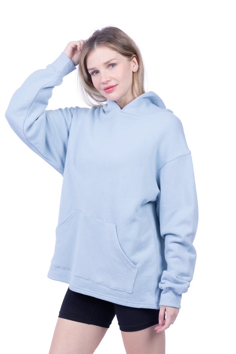 Juno Organic Cotton Oversized Heavyweight Hoodie Sweatshirt, Alternate, color, Italian Plum