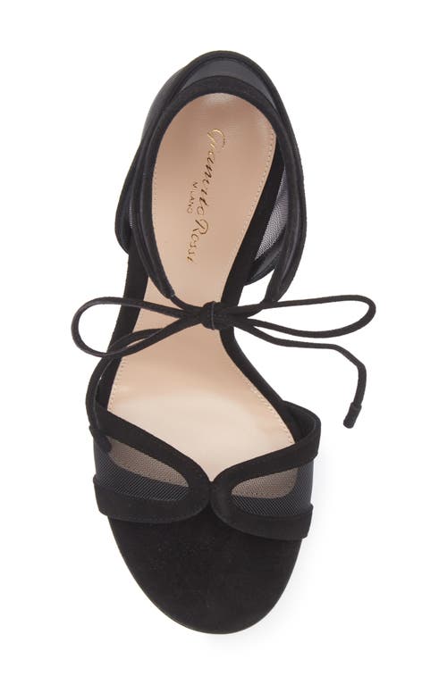 Shop Gianvito Rossi Falene Mesh & Suede Stiletto Sandal In Black