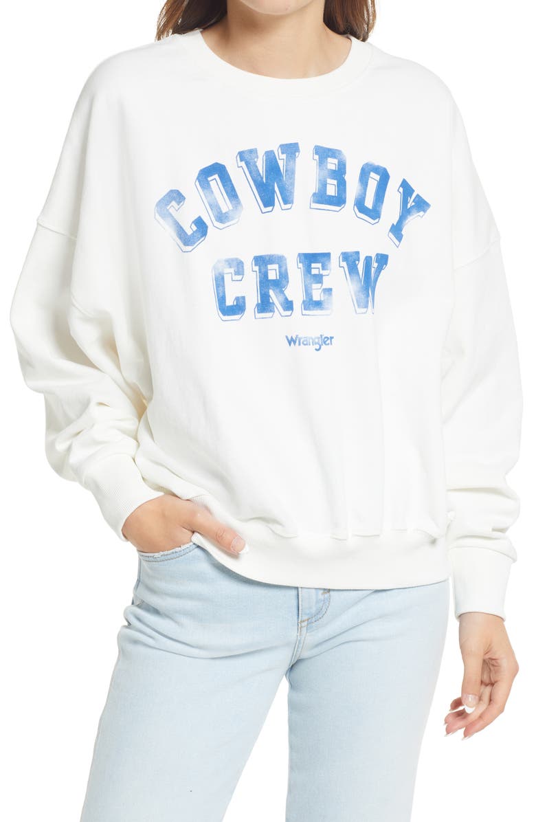 Wrangler Women's Relaxed Cotton Graphic Sweatshirt, Main, color, 