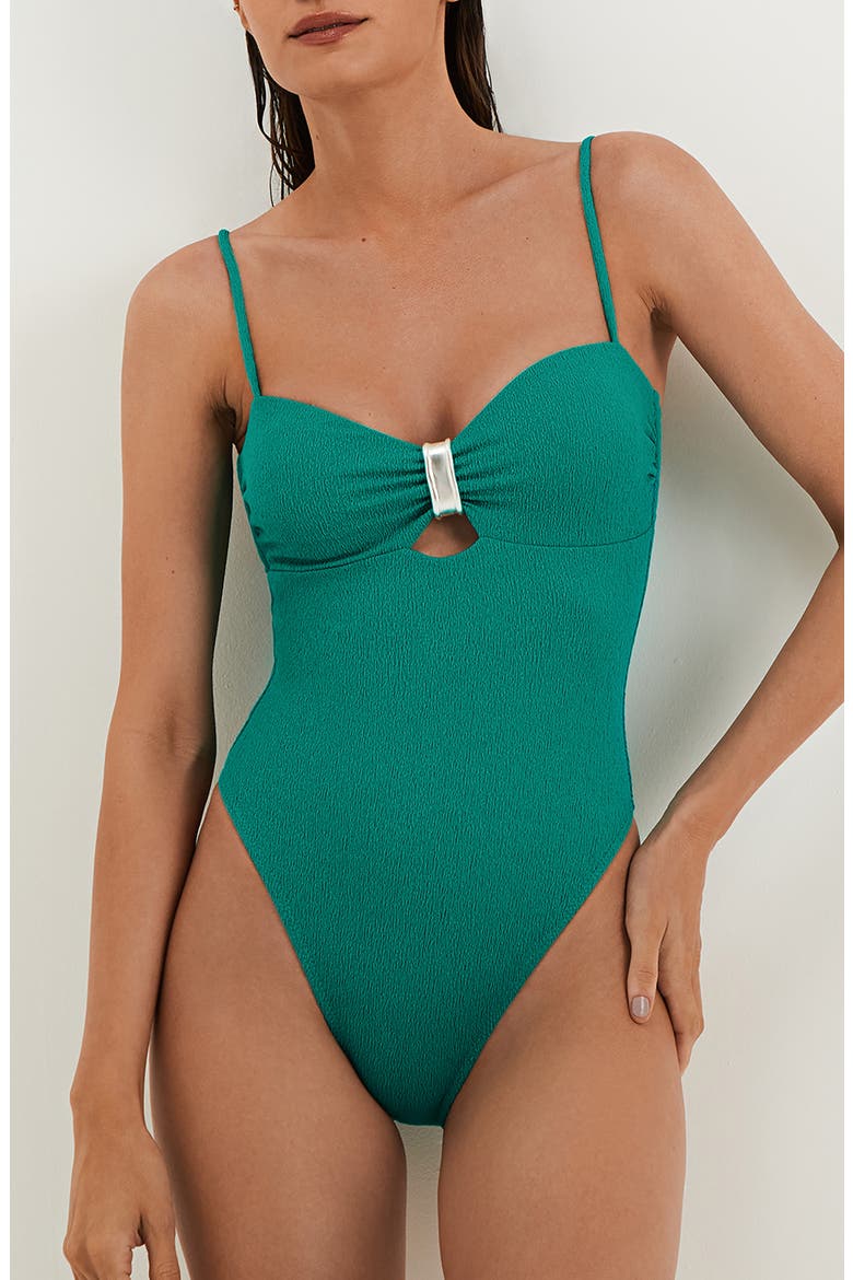 Firenze Sunny One-Piece Swimsuit, Main, color, GREEN