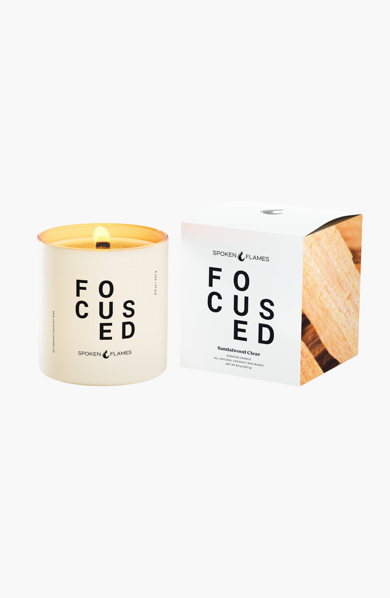 Spoken Flames Focused Candle, Alternate, color, Off-White