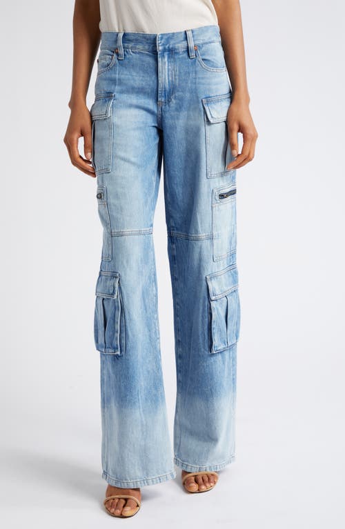 Alice + Olivia Cay Baggy Cargo Jeans in Brea Blue