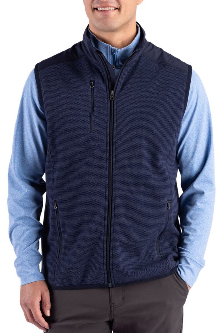 Hunts Point Mixed Media Vest, Main, color, NAVY BLUE