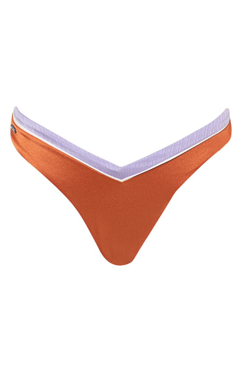 Maaji Satin Umber Resplendent Reverisble Bikini Bottoms, Alternate, color, 