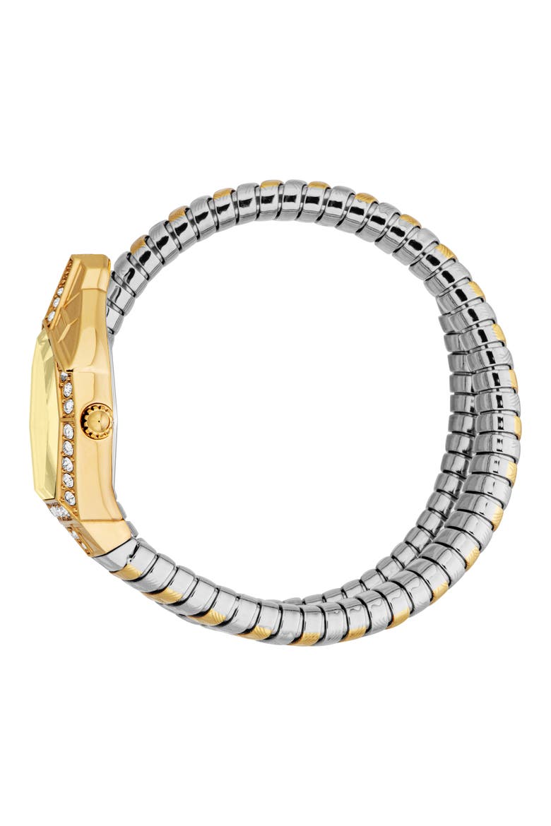 Snake Bracelet Watch, 23mm x 32mm, Alternate, color, TWO TONE SILVER / GOLD