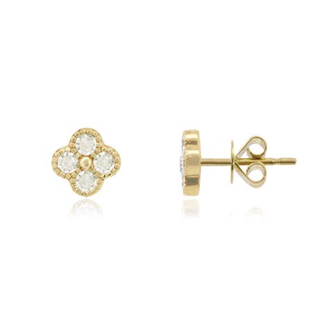 Mini Diamond Clover Stud Earrings