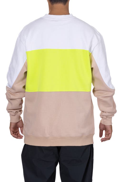 Vast Colorblock Lifestyle Crewneck Logo Graphic Sweatshirt In Safety Yellow Multi