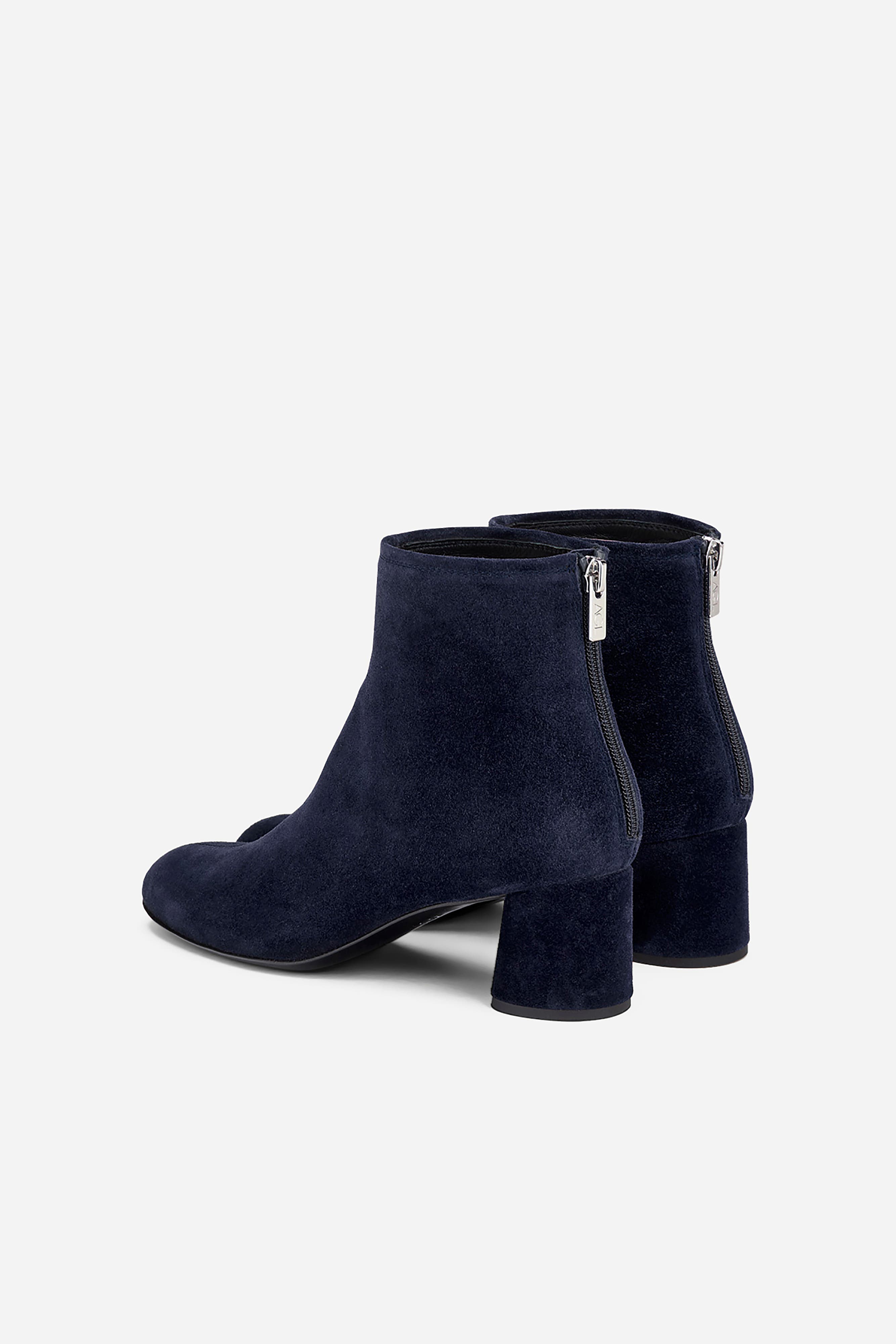 AGL Olga Water Resistant Velour Ankle Boot with Heel, Alternate, color, Night