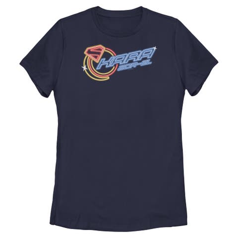 Women's Supergirl Kara Moon Neon Sign  Graphic T-Shirt