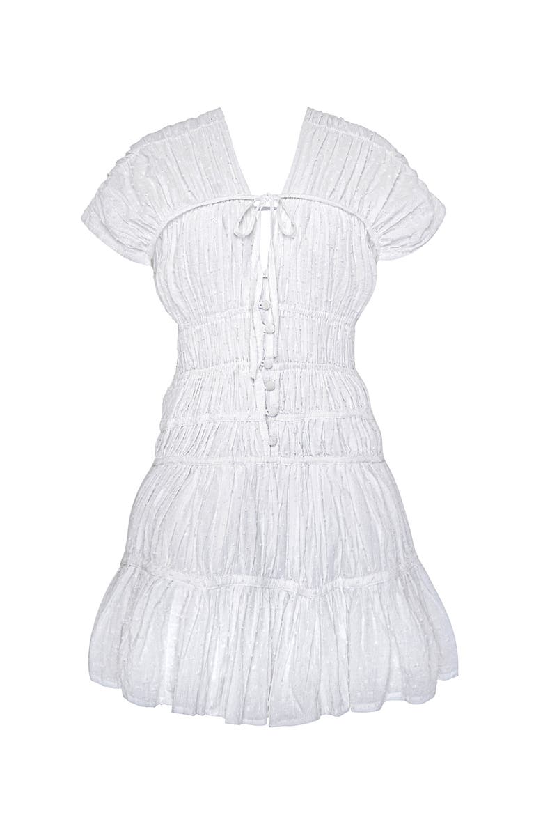 The Srikandi Ruffle Mini Dress, Main, color, White