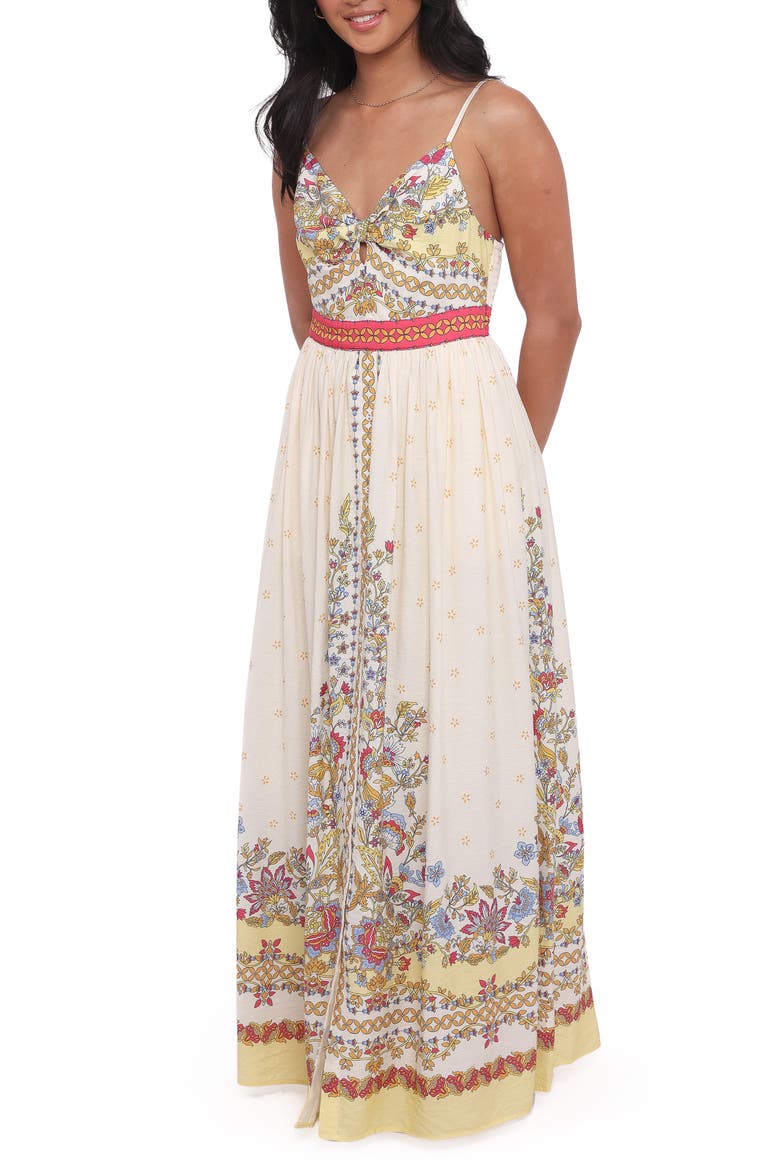 Caelia Print Sleeveless Maxi Dress, Alternate, color, YELLOW MULTI